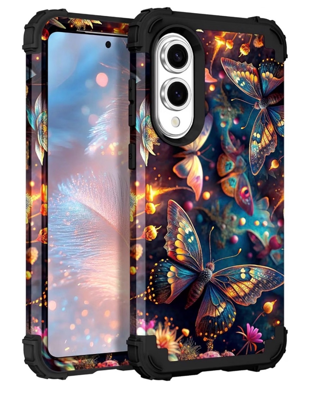 📱Heavy Duty Case for Samsung Galaxy S25 edge blue butterfly shockproof